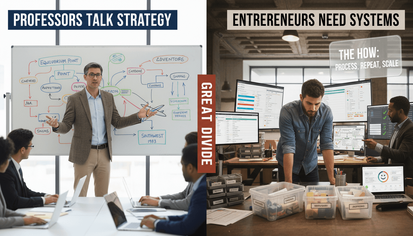 Professors Talk Strategy. Entrepreneurs Need Systems.