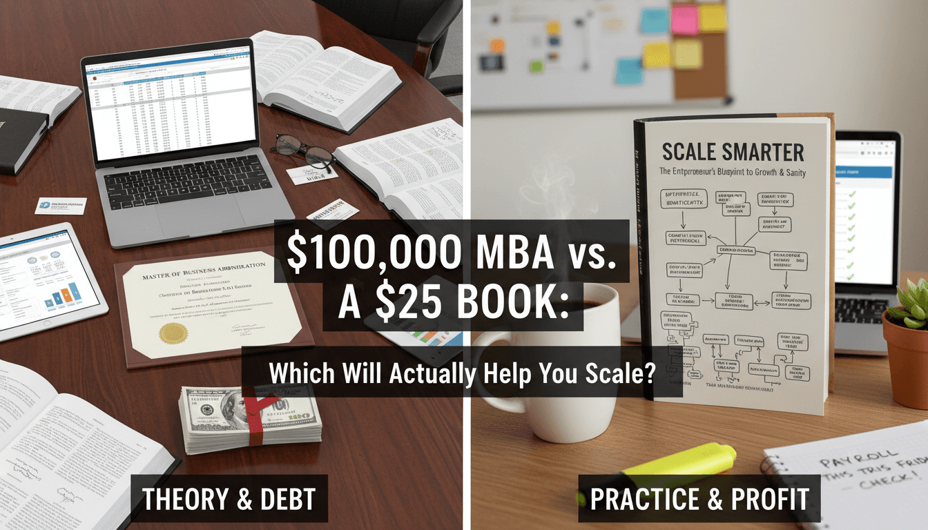 The $100,000 MBA vs. a $25 Book: Which Will Actually Help You Scale?